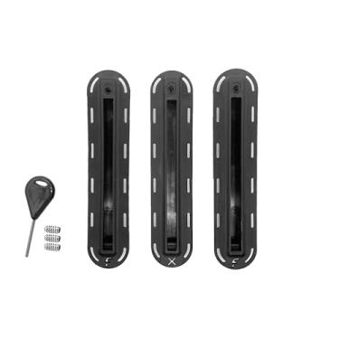 Imagem de Lonnngg Conjunto de 3 peças, caixa de barbatanas triplas, conjunto de caixa de quilhas de prancha de surf com chave de parafusos, conjunto de plugues de aletas de surf para prancha de surf