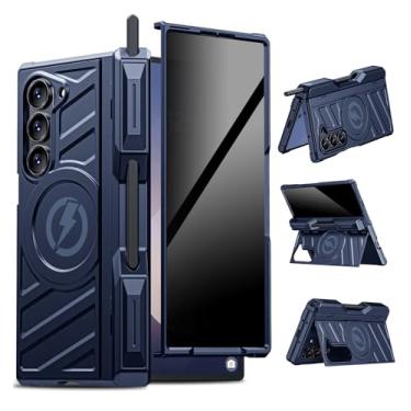 Imagem de LEIAU Capa magnética para Samsung z-fold-6: capa de telefone para empresas com protetor de tela de privacidade [compatível com Magsafe] [compartimento para caneta] Suporte grande invisível para Galaxy