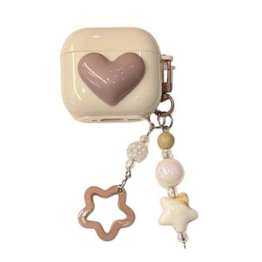 Imagem de GUAYQAT Capa para AirPods 4ª geração, design fofo de coração de amor, capa protetora branca criativa de proteção total para Air pods 4, capa protetora para fones de ouvido para meninas e mulheres