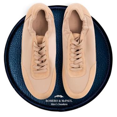 Imagem de Romero & McPaul Tênis masculino | Kyoto Flat Minimalista | Leve conforto diário, Bege, 40