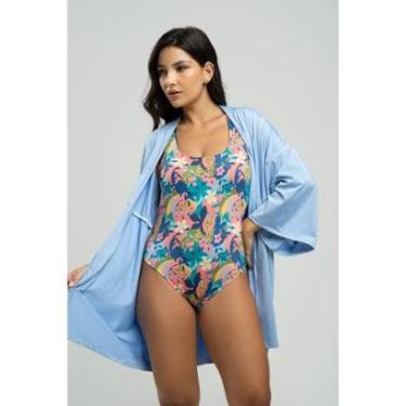 Imagem de Saída de Praia Kimono Manga Longa Feminino Proteção Solar Uv 50+ Moda Praia-Feminino