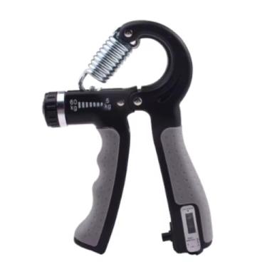Imagem de Hand Grip Ajustável 5kg a 60kg com Contador de Repetições Mola Regulável, Formato Anatômico, Fortalecimento de Mãos, Punhos e Antebraços