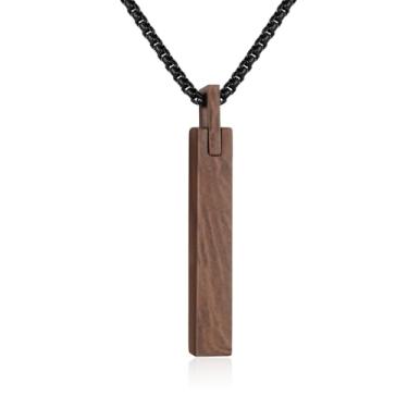 Imagem de Dletay Colar de urna para cinzas de aço inoxidável, joia de cremação para cinzas, colar de cinzas memorial para homens e mulheres, suporte de cinzas, preto, Aço inoxidável, Sem Pedra Preciosa