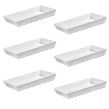 Imagem de Conjunto De Travessa Stillo Rasa Vemplast G 6 Peças Branco