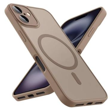 Imagem de Capa magnética transparente fosca de luxo, ouro deserto, para iPhone 16 Pro