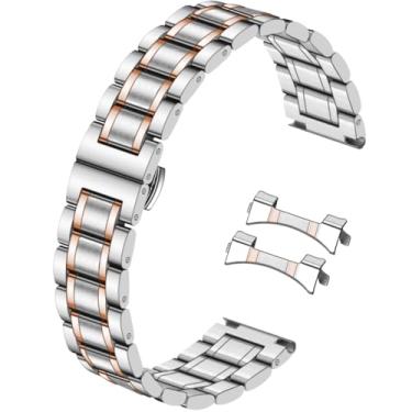 Imagem de Juntan Pulseira de relógio de aço inoxidável de liberação rápida de 18 mm, 20 mm, 22 mm, 24 mm, pontas retas e curvas adequadas para Samsung Galaxy Watch 6/5/4/3, pulseira de relógio de metal para