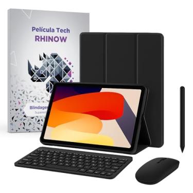 Imagem de Kit Capa Preta Slim para Xiaomi Redmi Pad SE 11": Película de vidro + Caneta Precision + Teclado e Mouse (Rhinow)