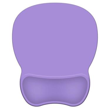 Imagem de Mouse pad com suporte, mouse pad ergonômico com descanso de pulso em gel, confortável com superfície de suporte de pulso macia e base de poliuretano antiderrapante para escritório em casa, trabalho e