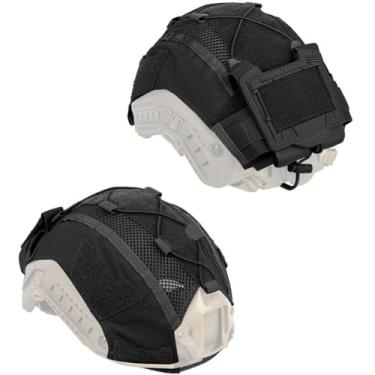 Imagem de Capa de capacete tático universal para bolsa de contrapeso de bateria Fast ACH MICH, com MOLLE e painel de gancho para paintball militar airsoft caça preta