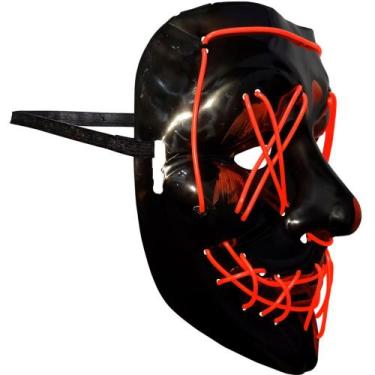 Imagem de Mascara Halloween Terror com Led Neon e Controle com 3 Modos Fantasia 