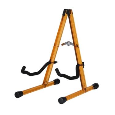 Imagem de Dynwave Suporte dobrável para guitarra em formato de a, portátil, acessório para instrumentos musicais, ideal para guitarras acústicas, elétricas e bandolim, Amarelo