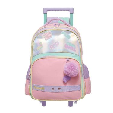 Imagem de Mochila de Rodinhas Pacific Com Alça Pampili Colors Rosa