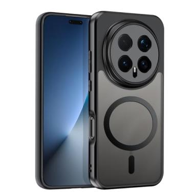 Imagem de QUIETIP Capa magnética para Honor Magic 8 Pro, [compatível com MagSafe] Capa de proteção contra quedas fosca translúcida, preta