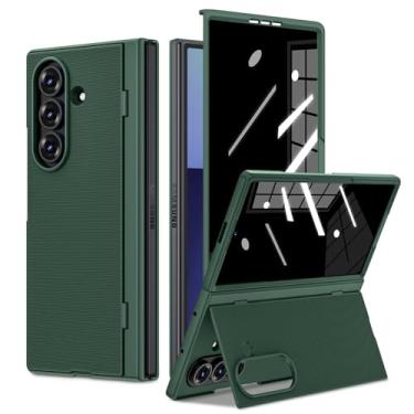 Imagem de Ruky Capa para celular Z Fold 7 com protetor de tela de privacidade, suporte oculto embutido, suporte para carregamento sem fio, capa protetora à prova de choque fina à prova de choque para Samsung