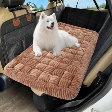 Imagem de Tapete de cama de carro para cães, extensor de banco traseiro antiderrapante, cama xadrez para cães SUVs, sedãs e caminhões, almofada de viagem resistente à mastigação para cães, fácil de limpar, à