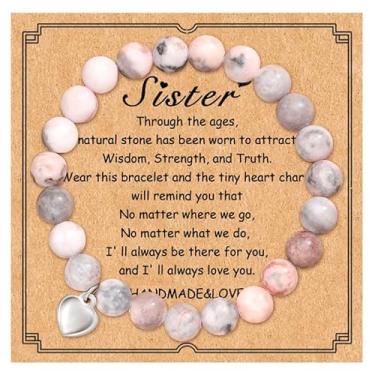 Imagem de Pulseiras femininas irmã mais velha, pulseira com contas de cristal, cartão de Natal, boêmio, moda, joias, presentes de amizade, dia dos namorados