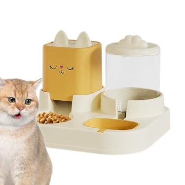 Imagem de Comedouro para gatos e dispensador de água, dispensador de ração para animais de estimação,Dispensador de água para recipiente de comida para cães de grande capacidade | Alimentador automático para an