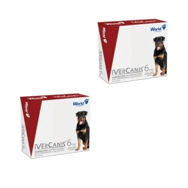 Imagem de Kit Ivercanis 6mg Sarna Sarcoptica Cães 15 30kg 8 Comprimidos Antiparasitario Pulgas Carrapatos