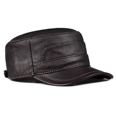 Imagem de Boné de beisebol masculino ajustável ao ar livre chapéu de caminhoneiro chapéu de caminhoneiro chapéu de pai chapéu viseira (marrom escuro-GG