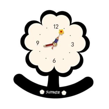 Imagem de Ｂｅｓｇａ Relógio de mesa silencioso, sem -taque, decoração para casa, ornamento de madeira para escritório, sala de estar, quarto infantil.