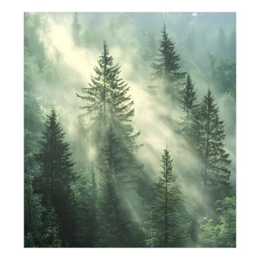 Imagem de STAYTOP Capa magnética para lava-louças com cenário de montanha enevoada e enevoada, 58 x 66 cm, capa decorativa para geladeira para porta frontal, adesivo, máquina de lavar, painel de geladeira