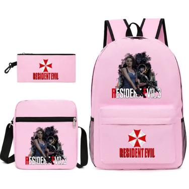 Imagem de Conjunto de mochilas Resident Evil Cartoon Kids Nylon, 3 unidades