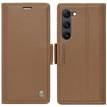 Imagem de WJXEXRS Capa carteira para Samsung Galaxy S23, capa flip estilosa com compartimento para cartão de crédito com bloqueio RFID, capa de telefone de couro PU à prova de choque para Samsung Galaxy S23 6,1