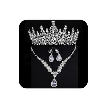 Imagem de COCIDE Tiaras e coroas para mulheres brincos de tiaras colar cristal conjunto de joias de noiva fantasia festa Halloween baile concurso joias para mulheres quinze anos casamento Bridgerton vestido