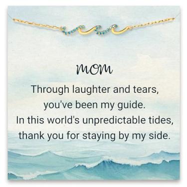 Imagem de STORYJEWELLERY Pulseira de ondas, presentes de aniversário para mulheres, presentes para filha, mãe e irmã, pulseira para irmã, mãe e filha, joia significativa para o dia das mães, presente de