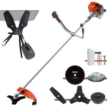 Imagem de Roçadeira À Gasolina Tekna RL430ACNTK 2T 43cc 9.000rpm 1,7HP 5 Opções de Corte Com Facas 2 Pontas, 3 Pontas, 80 Dentes, Escova de Aço e Carretel