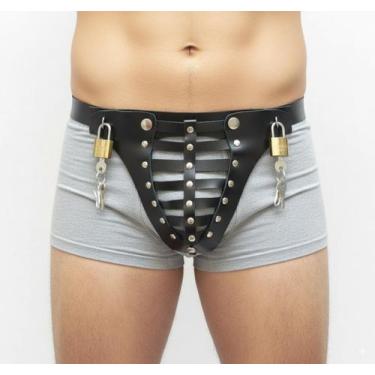 Imagem de Cinto de Castidade Masculino TS009 Couro Legítimo - Blood Art, P