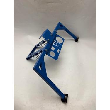 Imagem de Aukivon Estabilizador de escada ajustável com bandeja de ferramentas e pés de borracha antiderrapante, estabilizador de escada de extensão para proteção de segurança no telhado, gancho de teto de