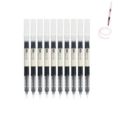 Imagem de GZBABY Canetas esferográficas rollerball, 10 peças, caneta esferográfica de ponta fina, 0,5 mm, cartucho de tinta grande (preto)