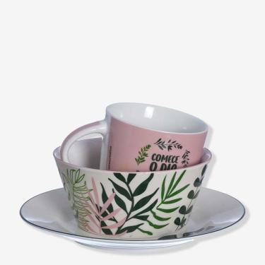 Imagem de Kit Refeição Cerâmica Bowl, Caneca E Prato Jardim