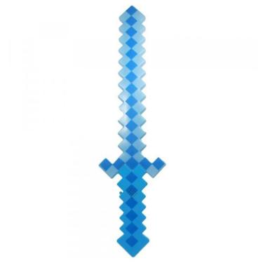 Imagem de Brinquedo Espada Pixel Minecraft 58cm Som E Luz Azul Nº21