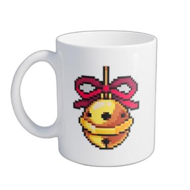 Imagem de Caneca Xícara de Café de Porcelana 300ml Com Ilustração de Sino de Natal