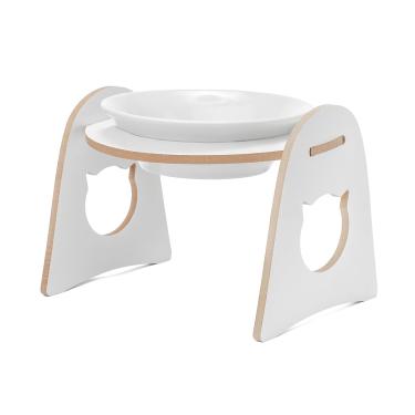 Imagem de Comedouro Elevado Ergonômico Individual Porcelana Para Gatos