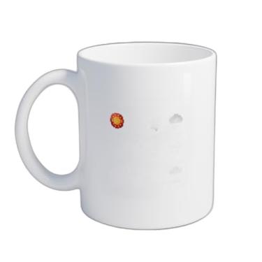 Imagem de Caneca Xícara de Café Porcelana 300ml Com Desenho De Ícones Meteorológicos