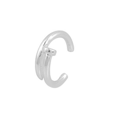 Imagem de Piercing Fake Cartilagem Orelha Prego Liso Banhado Prata 925 - Papillo