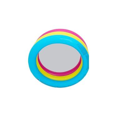 Imagem de Piscina Inflável Infantil 3 Anéis, 88 Litros, PVC, Colorida, 76cm Diâmetro x 25cm Altura, para Crianças Maiores de 24 Meses