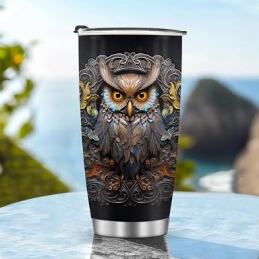 Imagem de Copos isolados Caneca Caneca Reirement Presentes de Natal para Homens Pai Avô Viagem Essenciais Acessórios Essenciais Deve Ter Alça Gelada Fria 590 g Estilo Coruja