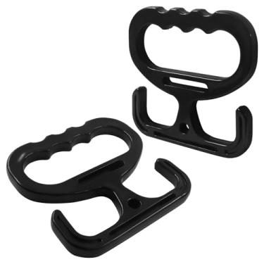 Imagem de LifCratms Pacote com 2 sacos pretos de mercearia, alça de suporte de saco de plástico para carregar sacolas de compras, sacolas de supermercado, baldes, acessórios para compradores (cada um comporta