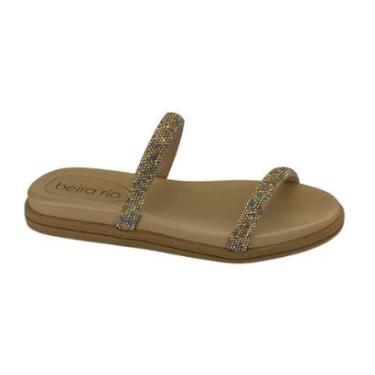 Imagem de Sandália Rasteira Lisa Beira Rio 8488105 Feminino Azul/Verde-Feminino