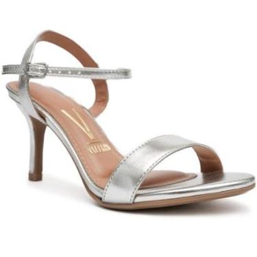 Imagem de Sandália Vizzano Metalizada Salto Médio Feminina - Prata - 40-Feminino