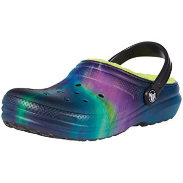 Imagem de Crocs Kids' Classic Tie Dye Lined Clog | Kids' Slippers, Northern Lights, 6 Big Kid