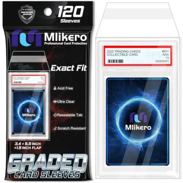 Imagem de Pacote com 120 capas de cartão graduadas, mangas de laje de ajuste preciso para PSA, protetor de laje resselável sem ácido compatível com placas graduadas PSA