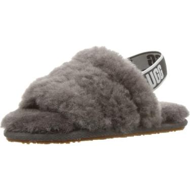 Imagem de UGG Pantufa infantil tipo T Fluff Yeah, Charcoal, 6 Toddler