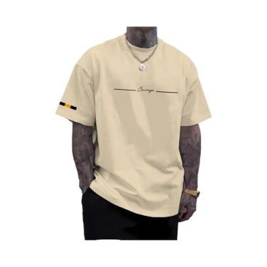 Imagem de Camiseta Masculina De Verão Estampada De Manga Curta Em Poliéster Para