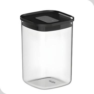 Imagem de Pote Hermético 1L Duo Lock Preto  Organização e Frescor Garantido - Ou