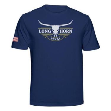 Imagem de Camiseta Rodeio Country Texas Longhorn Usa Cor:Azul MarinhoTamanho:M -